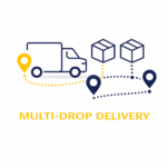 Delivery truck with multiple drop points.