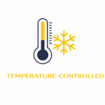 Thermometer and snowflake for temperature control.